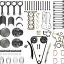 1.4L Cylinder Head Gasket Set W/Bolts Kit Timing Chain Kit w/VVT Sprocket Con-Rod Piston & Ring Kit Fit For Chevy Cruze Sonic Trax Cruze Limited Buick Encore 1.4L 2011-2016 HS54898, HS26540PT-1