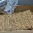 FRELISH DECOR Handwoven Jute Area Rug - 4 feet Round - Natural Yarn - Rustic Vintage Beige Braided Reversible Rug - Eco Friendly Rugs for Bedroom - Kitchen - Living Room - Farmhouse (4' Round)