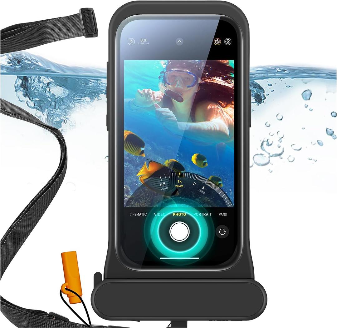 ESR Waterproof Phone Pouch for iPhone 13/14 / 15, Underwater Touch Sensitivity, IPX8 Floating Waterproof Cellphone Case with Lanyard, Dry Bag for Snorkeling, Black