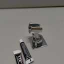 YDmeet Shower Head Holder, Adjustable Handheld Brass Shower Head Bracket, Wall Mount Holder, Drill Free Glue Installation (Polished Chrome)