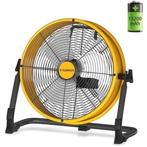 T-SUNUS 12" Battery Powered Floor Fan, 13200mAh Rechargeable Cordless | 1500 CFM High Velocity Airflow, Quiet Brushless Motor, 360° Tilt, For Camping Tent RV Garage & Blackout Power Outage