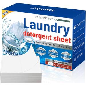 120 PCS Luxury Laundry Detergent Sheets - Deep Clean Stain Fighting Laundry Sheet Paper, Laundry Sheets, Laundry Sheet Paper, Dissolvable Washing Powder Sheets for Home, Apartment, Travel (120PCS)