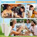 Havawish 100 Sets 16oz Disposable Paper Cups with Lids and Straws Go Coffee Cups Hot Cold Beverage Drinking Water Juice Coffee Hot Tea Shop Home Office Picnic Party Supplies