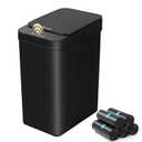 FRESHLIX Bathroom Automatic Trash Can, 4 Gallon Touchless Motion Sensor Small Garbage Can with Lid Smart Electric Narrow Waterproof Garbage Bin for Bedroom Office, Black (B-Basic Battery Supply-Black)