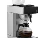 SYBO 12-Cup Commercial Drip Coffee Maker, Pour Over Coffee Maker Brewer with 2 Glass Carafes and Warmers, Stainless Steel Cafetera SF-CB-2GA