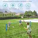 SONGMICS 13 ft Badminton Net, Height Adjustable Volleyball Net, Pickleball Net with Poles, Foldable Nylon Net for Tennis Indoor Outdoor Court, Blue Black