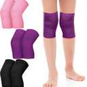 Hungdao 3 Pairs Kids Knee Brace Breathable Flexible Elastic Knee Sleeves for Kids Girls Volleyball Basketball Dance Skating (Medium)
