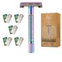 VIKINGS BLADE Safety Razor for Women + 5 Swedish Steel Blades. Quick Release Head, Double Edge. Smooth, Reusable, Recyclable (Model: Psyche)