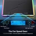 Gaming Laptop Cooler with 13 Ultra Quiet Fans, LCD Screen and Multi Color RGB - 10 Lighting Modes, 9 Adjustable Heights, Dual USB Ports, Built in Phone Holder for 15 to 21 Inch Laptops on Desk or Lap