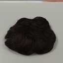 RemeeHi Short Curly Wavy Human Hair Toppers 4.7" x 4.7" Seamless Fluffy Replacement Clip in Hairpiece for Covering White Hair Toupee Wiglet Nature Black