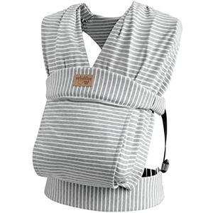 vrbabies Baby Wraps Carrier Newborn to Toddler, Kangaroo Baby Easy Wearing Wrap, Adjustable Soft Baby Holder Front Chest Sling Carriers Perfect Infant Essentials Gifts (Striped Grey, Cotton)