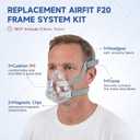Replacement Cushion Set Compatible with AirFit F20 with Headgear Frame and Clips, Comfortable Fit Reliable Seal Full Face Masks Accessories Supplies (Medium)