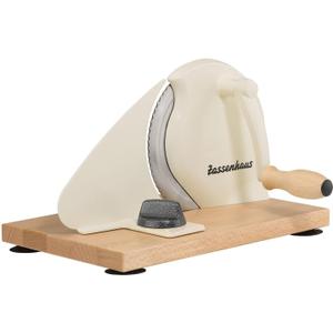 Zassenhaus Original Classic Adjustable Bread Slicer for Uniform Slices - Bread Slicer for Homemade Bread - 18/8 Stainless Steel Blade Sourdough Cutter - Cream, 11.75" x 8"