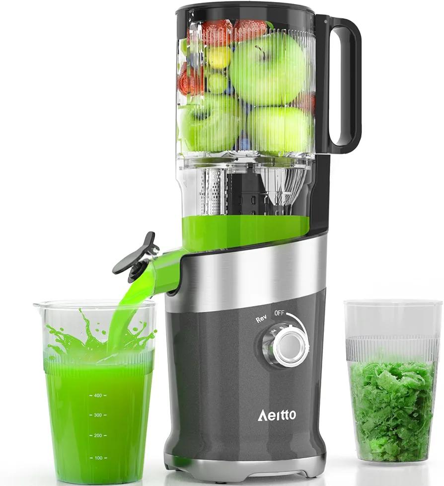 Aeitto Cold Press Juicer, Juicer Machines with 4.9" Large Feed Chute, Fits Whole Vegetables and Fruits, Professional Juice Maker, Easy to Clean, High Juice Yield, Easy to Assemble,Grey Aeitto Cold Press Juicer, Juicer Machines with 4.9" Large Feed Chute, Fits Whole Vegetables and Fruits, Professional Juice Maker, Easy to Clean, High Juice Yield, Easy to Assemble,Grey