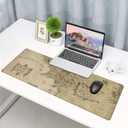 Middle Earth Map Extended Large XXL Gaming Mouse Pad Mat ( 31.5 x 11.8 in ), Mousepad Keyboard with Non-Slip Rubber Base Waterproof Stitched Edges for Work Game Office Home