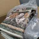 jinchan Eden Floral Round Rug 5ft Area Rug Washable Vintage Soft Non-Slip Distressed Orange Green 5' Circle Christmas Carpet Low Pile Accent Rug for Entryway Living Room Bedroom Home Office