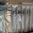 Mom's Choice Award Winner, Babelio 26-40" Metal Baby Gate with Wood Pattern, PressGuard C5 Easy Install Pressure Mounted Dog Gate for Stairs and Doorways, with Wall Protectors and Extension Kits