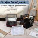 Zopeal 6 Pack Popup Laundry Hamper 13 Inch Collapsible Laundry Baskets with Handles Mesh Clothes Baskets Portable Single Layer Foldable Clothes Hamper Square Bin for Washing, Toy Storage(Multicolor)