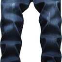 FREDD MARSHALL Men's Fleece Lined Skinny Winter Slim Fit Thicken Warm Stretch Jeans (Blue)