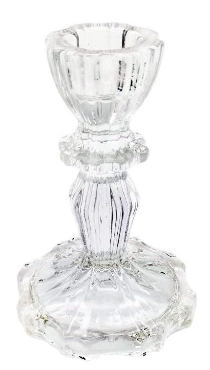 Glass Candlestick Holder - Decorative Taper Candle Holder Stand for Indoor or Outdoor Dining, Elegant Dinner Party Decorations, Birthday, Garden, Wedding, Home Dcor