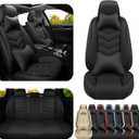 ADERN Car Seat Covers for Ford Mustang 2000-2025, Premium Nappa Leather Car Seat Cover, Stylish Sport Seat Covers Automobile Seat Cover Sets.(Luxury 5 Seats/Pure Black)
