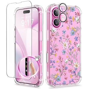 GVIEWIN for iPhone 11 Case Floral, with Screen Protector&Camera Lens Protector,[Non Yellowing] Soft Shockproof Clear Phone Protective Cover for Women, Flower Pattern Design 6.1"(Floratopia/Colorful)