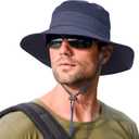 Sun Hats for Men Women Fishing Hat UPF 50+ Breathable Wide Brim Summer UV Protection Hat (1pack-navy Blue)