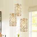 3-Light Modern Gold Crystal Pendant Light Luxury Mini Chandelier, Adjustable Cluster Pendant Lighting for Kitchen Island Dinning Room Bedroom Hallway Porch