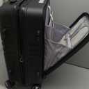 RAINSMORE Expandable Carry on Luggage 20 Inch, Airline Approved Carry on Suitcase with Front Pocket & Laptop Compartment, Hardshell Rolling Travel Luggage with Spinner Wheels, Black