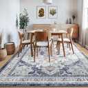 RUGICI Area Rugs 6x9, Washable Area Rug for Living Room, Low Pile Rug, Non-Slip Non-Shedding Bedroom Rug, Indoor Modern Carpet for Bedroom Kitchen Dining Room Home Décor (Blue, 6x9)