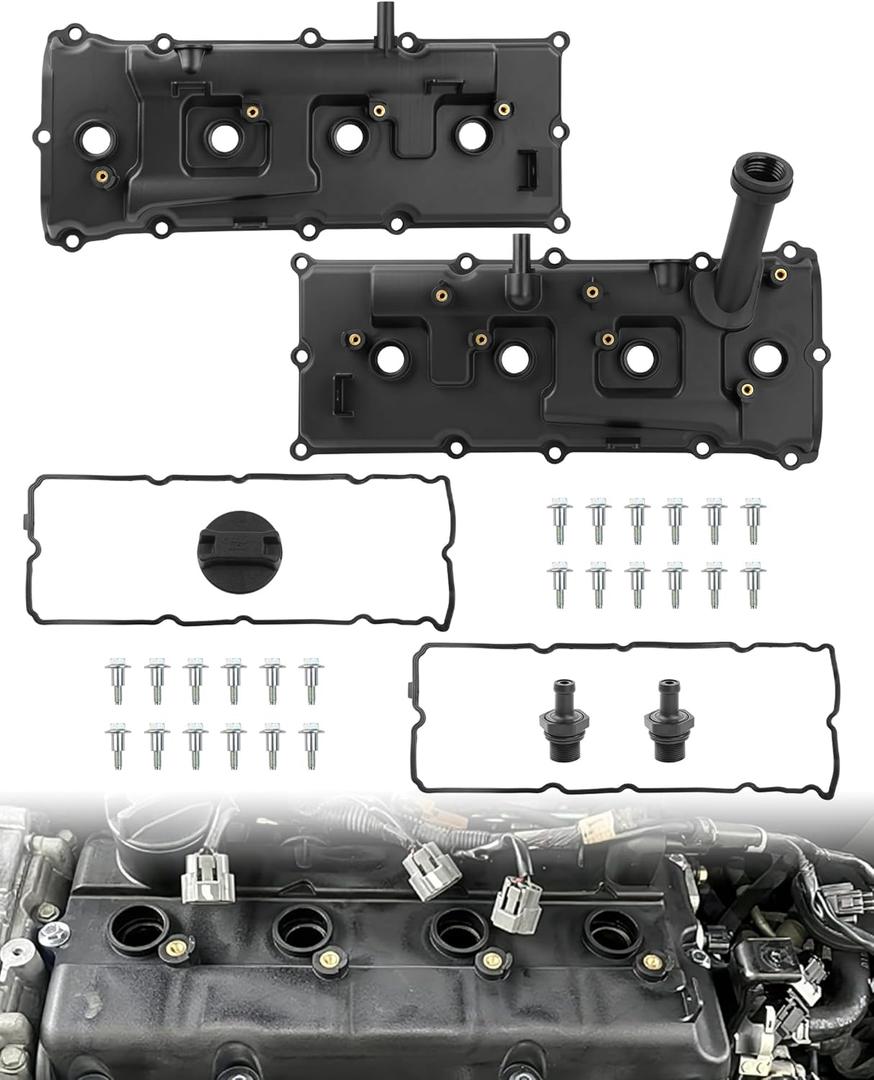 Engine Valve Cover w/Gasket, Bolts, Oil Cap for Select Ni-ssan 5.6L Models | Fit Armada 2005-2015, Pathfinder 2008-2012, Titan 2004-2015 & more| Replaces# 13264-ZE01A, 13264-ZE00A | Age & Warp Resistant