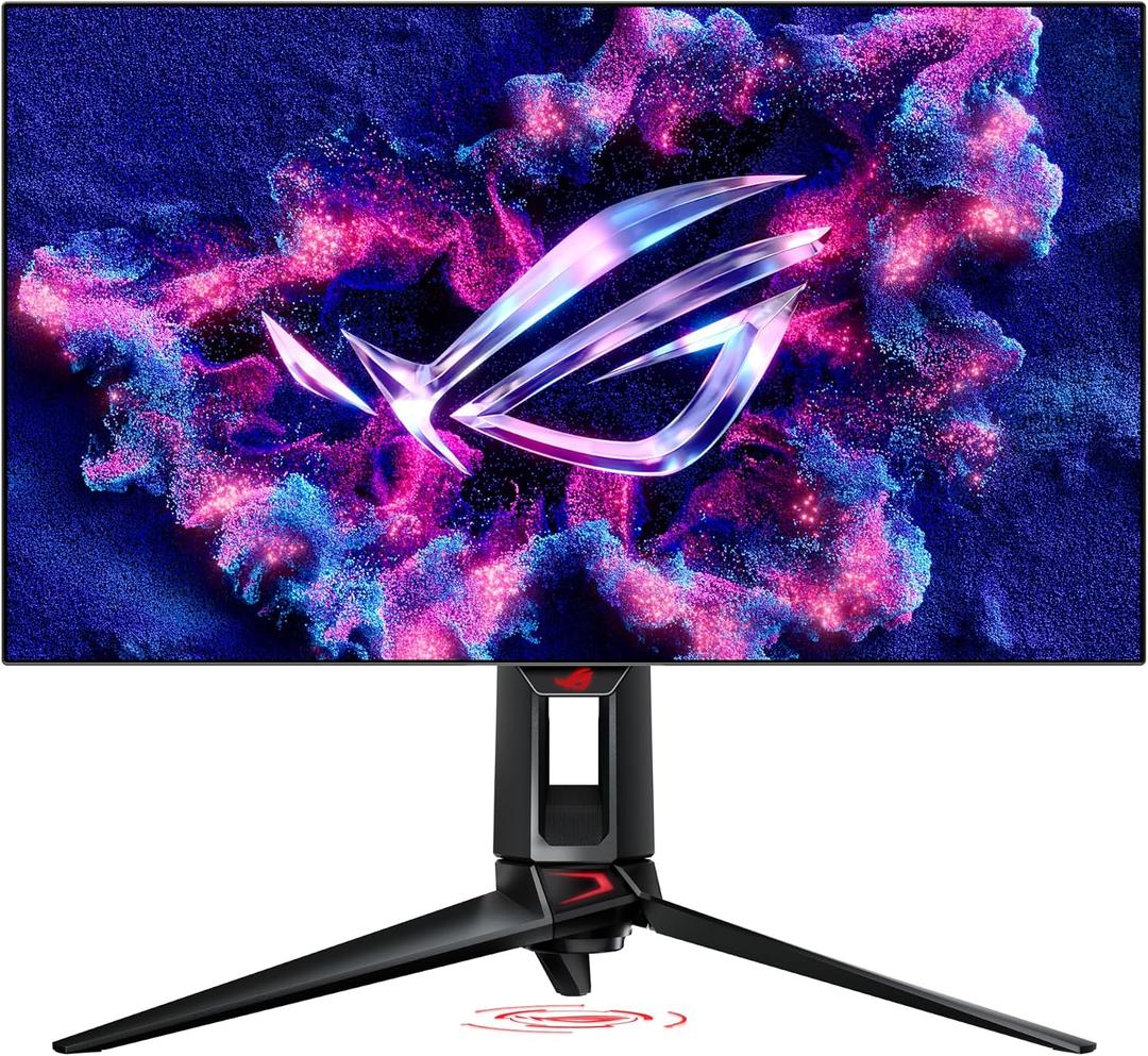 ASUS ROG Swift OLED 27 1440P Gaming Monitor (PG27AQDP) - WOLED, QHD, 480Hz, 0.03ms, G-SYNC Compatible, Custom Heatsink, AI Assistant, DisplayHDR400 True Black, 99% DCI-P3, True 10-bit, DisplayWidget