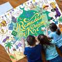 3 x HOWAF Ramadan Mubarak Coloring Poster with 24 (12 Colors) Paint Pens, Eid Mubarak Coloring Poster Banner for Eid Party Decoration Supplies, Ramadan Kareem Party Decor Table Cover Banner