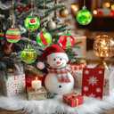 2.4inch Red Green Christmas Ball Ornaments 12PCS Glittering Hanging Bulbs Pendants Elf Shatterproof Christmas Balls Red Green Xmas Baubles for Holiday Xmas Tree Home Indoor Decors