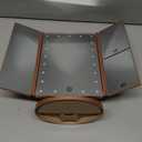 Flymiro Tri-fold Lighted Vanity Makeup Mirror with 3x/2x Magnification,Light up Mirror for Makeup,Touch Screen 21 LEDs,180 Rotation Countertop Cosmetic Mirror,Gifts for Women Mom Teen Girls (Rose Gold)