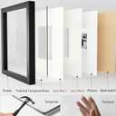 Yaetm 12x12 Square Picture Frame Matted to 5x7, Double Floating Ivory Mat, Black Photo Frame with Polished Tempered Glass for Wall Gallery, Home and Office, Wall Mounting, Single, Black