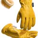 toolant Winter Work Gloves for Men, Insulated Leather with Water Resistance and Abrasion Protection for Cold Weather (Large, 1 Pair)