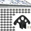 52 Pack Snow Guards for Metal Roofs, Ice & Snow Guard Blocks for Standing Seam Roofs Under 1/2 Inch Width, Includes Set Screws, Plastic Snow Stops Prevent Ice Dams & Damage