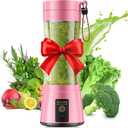 Cordless Personal Size Portable Blender - 12 Oz Blender for Smoothies and Shakes with BPA Free Traveling Juice Cup, 6 Blades for Powerful Blending, Suit for Sports/Travel/Home, Mother's Day