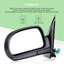 SCITOO Side View Mirror Driver Side Compatible with 2002-2009 For Chevy Trailblazer, 2002-2006 For GMC Envoy, Manual Folding, Heated, Power Adjustment
