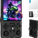 R36MAX Retro Handheld Game Console, Portable Retro Gaming Console 4.0'' IPS HD Screen and Linux System, Support 30+ Emulator and 64GB TF Card Video Game Consoles, 4000mAh Battery (Black 64GB)