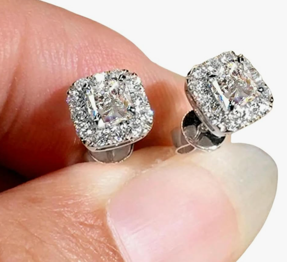 Elegant And Stylish, Sparkling Small Cubic Zirconia Stud Earrings. Fashionable And Versatile