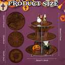 7 x Halloween Cupcake Stand Decoration 3 Tier Halloween Cardboard Cupcake Holder Halloween Party Pumpkin Ghost Cat Cupcake Tower for for Trick or Treat Birthday Baby Shower Party Decor (Tree)