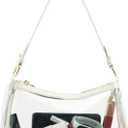 Crescent Shoulder Bag for Women Trendy Tote Handbag Purse Vegan Leather Clutch Handbag with 2 Removable Straps