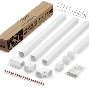 Mini Split Line Set Cover 3 Inch 12.5Ft, Easy to Install Lineset Cover Kit for Mini Split with Instruction, DIY Decorative PVC White Kit for Minisplit and Central AC Systems with 7000-24000 BTU