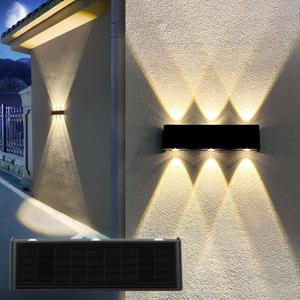 Mrzxy Solar Lights Outdoor Up and Down Waterproof Aluminum Solar Sconce Dusk to Dawn 3000K Warm White for Sign, Yard, Outside, House, Wall (1 Pack)