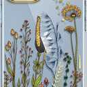 luolnh Compatible with iPhone 15 Case,for Women Girls,Shockproof Clear Floral Pattern Hard Back Cover for iPhone 15 6.1" 2023 -Barley Flower