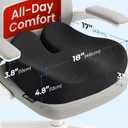 5 STARS UNITED Seat Cushion - Memory Foam Chair Cushion for Tailbone Pain Relief - Ergonomic Support for Coccyx, Sciatica & Butt - Office, Desk & Gaming Chair, Car Seat, Wheelchair, Black
