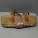 Trifabricy Beach Bags for Women, Summer Straw Bag, Woven Straw Beach Tote Bag Shoulder Handbags (Khaki)