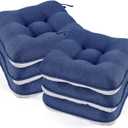 BETU Chair Cushions for Dining Chairs Set of 6,3.5" Thick Outdoor Indoor Chair Pads with Ties,Non Slip Backing and Covers, Seat Cushion for Kitchen Dining,Bar,Patio Furniture15.5"X15.5"X3.5",Navy Blue